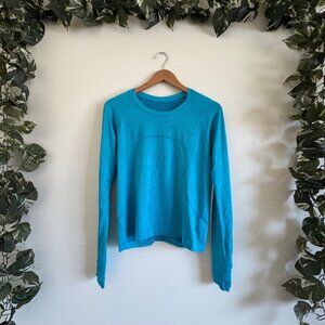 Lululemon Athletic Swiftly Tech Long Sleeve 2.0 Shirt Blue Wave Women’s Sz 10